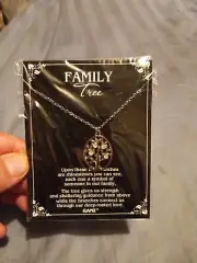 Tree Of Life 3 rhinestone Family Tree Necklace Ganz Metal New Gift 3 members