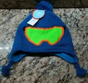 Winter Hat Mitten Set Toddler Boy's Blue Ski Mask WonderKids OSFM- NEW