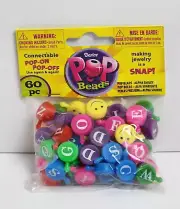 Pop Beads Alphabet and Smiley Face Bright Colors (60 Pieces)