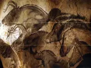 24 x 18 Prehistoric Cave Paintings Mural Ceramic Backsplash Bath Tile #2358