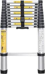 Telescoping Ladder for 8m/7m/6.2m/5m/4m/3.8m/2.6m Rooftop Tent, Aluminum Extension Telescopic Ladders for Loft RV Attic Outdoor Use, Load 150kg