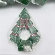Green Wooden Painted Christmas Tree Napkin Ring Holders 3.25" Set of 9 NEW!