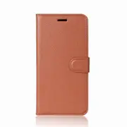 Flip Litchi Pattern PU Leather Wallet Card Slot Stand Case For DOOGEE MIX 2 BROWN COLOR