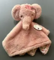 Pink Elephant Lovey Parents Choice Plush Security Blanket Satin Floral NEW
