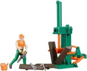New Bruder Toys Bworld Logging Set w/ tools & Man 62650