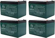 YC Yier 4PCS 12V 12AH 10HR Motorcycle Battery 6-DZM-12 Battery Rechargeble for Electric Bike Scooter Bicycle Go Kart ATV UTV Buggy Quad Golf Cart Electric Vehicles Ride on Toys Lead Acid Battery (48V)