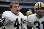 Football Closeup Of Green Bay Packers Donny Anderson Jim Taylor 1966 OLD PHOTO