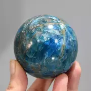 66mm Blue Apatite Crystal Sphere, Large Gemmy Flashy Apatite, Madagascar
