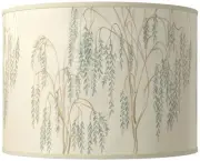 Drum Print Lamp Shade Weeping Willow Medium 15.5x15.5x11 Spider Harp and Finial