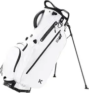 [KVV] Lightweight Golf Stand Bag with 7 Way Full-Length Dividers, 5 Zippered Pockets, Automatically Adjustable Dual Straps，Elegant Design(Black)