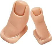 Healeved Nail Art Training Toes Pair of Fake Toe Tips Silicone Practice Fingers for Nail Painting Comfortable Design