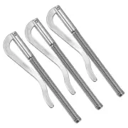 3PACK Spring Clip Bar 80mm Metal Slim Holder Clamp - Leather Wallet Card, Silver