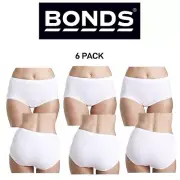 Bonds Womens Satin Touch Cottontail Midi Breathable Cotton Brief 6 Pack W019O