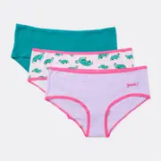 Brilliant Basics Women's Novelty Print Boyleg Brief 3 Pack - Purple & Green