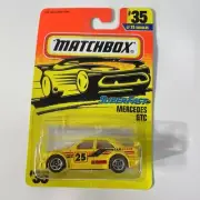 1996 MATCHBOX SUPERFAST #35 YELLOW MERCEDES-BENZ GTC RALLY CAR NEW ON CARD