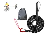Bike Tow Rope MTB Elastic Belt Cycling Stretch Pull Strap for Long Ride Going Uphill-Black