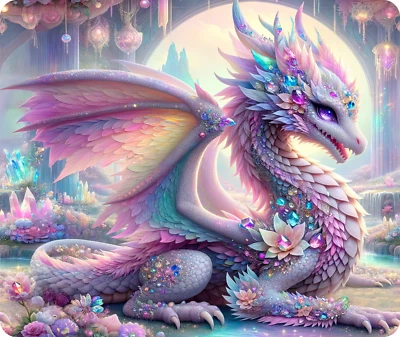 Jeweled Dragon, Mouse Pad, Sublimated, Can Personalize, Made to Order (mp352)