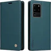 Case for Samsung Galaxy S20 Ultra PU Leather Wallet Cover,Flip Folio Case with Card Holders,Magnetic Phone Cover Compatible with Samsung Galaxy S20 Ultra,Green