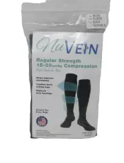 NuVein Regular Strength 15-20 mmHg Compression Socks Close Toe Knee High Men XL