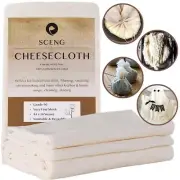 Cheesecloth, Grade 90, 36 Sq Feet, Reusable, 100% Unbleached Cotton Fabric, U...