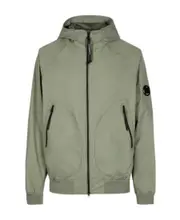 logo-patch zip-up hooded jacket IT54 Gray