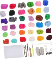 Beatifufu DIY Felting Supplies Kit Colors Each Transparent Pe Box Beginner Friendly Punch Needle Felting Materials for Crafting Pets Dolls and Decorations