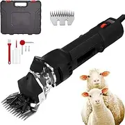 Electric Sheep Shears, 680W Sheep Shearing Clippers with 6-Speed Adjustment, Stainless Steel Blade, Farm Sheep Wool Shearing Clipper for Thick Coat Animal, Alpacas Black
