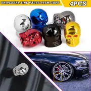 Cars Tire Valve Stem Caps with Skull Head Style Fits for Most of Cars 4 Pieces