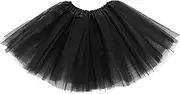 [WLLHYF] Girls Tutu Skirt Elastic 3 Layered Tulle Ballet Dance Skirt Princess Party Favor Dress Skirt for Toddler Baby Teen