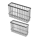 Iron Hanging Wire Basket Wall Mounted Storage Box for Pantry Fridge Bathroom