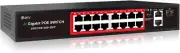 Poe Switch with 16 POE Ports +2 Gigabit Uplink,1 X 1.25G Sfp,802.3Af/At Poe+ 100