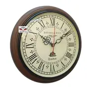 Decorative Wooden Wall Clock 12 Inch Silent Non Ticking Battery Operated Clock