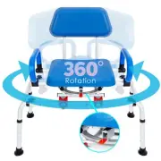 iLIVING Tub Transfer Bench Shower Chair with Easy Access Swivel Padded Seat