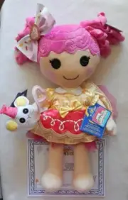 NEW Build A Bear Lalaloopsy Crumbs Sugar Cookie Doll, Dress, Hair Bow, Mouse NWT