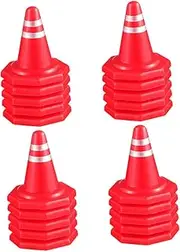 Abaodam 24pcs Mini Traffic Cones Playset for Street Cones for Learning Traffic Rules Material for Ages for Playtime