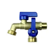 Brasshards Dual MI Hose Tap 15mm Rough Brass Lead Free