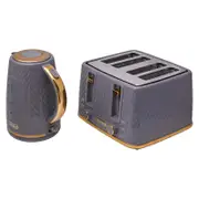 Westinghouse 1.7L Kettle & 4 Slice Toaster Pack (Grey/Gold Zig Zag Pattern)