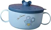 FUNNETOYU Ergonomic Handles 650ml Stainless Steel Soup Bowl Instant Noodle Bowl Student Cutlery Lunch Box Food Containers