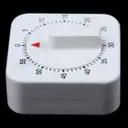 White Food Round Reminder Baking 60 Minutes Kitchen Mechanical Timer Square