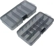 BESPORTBLE 2 Pcs Plastic Fishing Lure Storage Organizer Durable with Dividers for Efficient Fishing Gear Management and Easy Access to Baits and Accessories