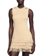 Sandro Fringe Trim Mini Dress