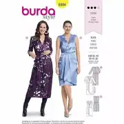 Burda Style Sewing Pattern B6384 - Misses' Wrap Dresses, A(10-12-14-16-18-20)