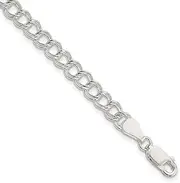 [JewelryWeb] 5.25mm 925 Sterling Silver Polished Charm Bracelet - Length Options: 14 15 18 20 22