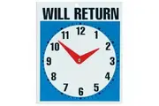 Headline 23cm Open Come In & Will Return Business Door Window Shop Sign w Clock