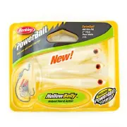 Berkley PowerBait SwimBait 3pc Pack Kit 4" Pearl White Hollow Belly Paddle Tail