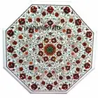4' White Marble Table Top malachite Coffee dining Inlay decor home office hall