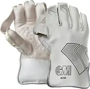 Gunn & Moore GM Cricket Wicket Keeper Keeping Gloves | 606 | PU Lining & Pimple Rubber Palm | PU Faux Leather Back of Hand | 1 Pair | White & Black with GM Logo