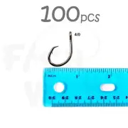 Fish WOW!® 100pcs Size 4/0 Fishing 4x strong Offset circle hook Short Shank NEW