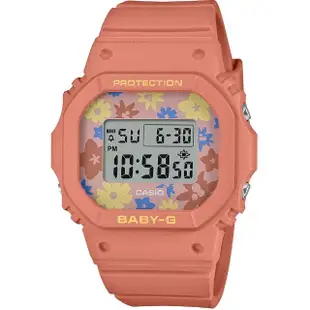 【CASIO 卡西歐】BABY-G 花朵方形女錶電子錶(BGD-565RP-4)