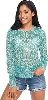 [RPLIFE] Mandala Designs Floral Motifs Mesh Top Women, Sexy Mesh Tops for Women S-XXL